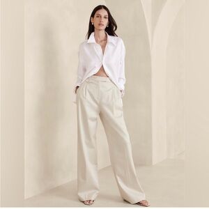 Banana Republic Cream Wide Leg Pants